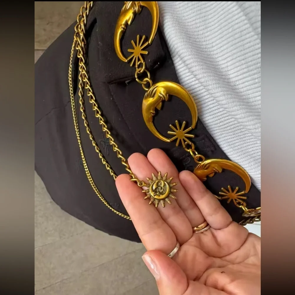 Vintage Gold Celestial Chain Belt